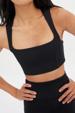 Black Natalie Seamed Bra