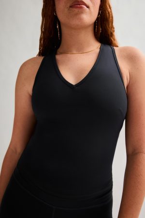 Black Maddie V-Neck Tank
