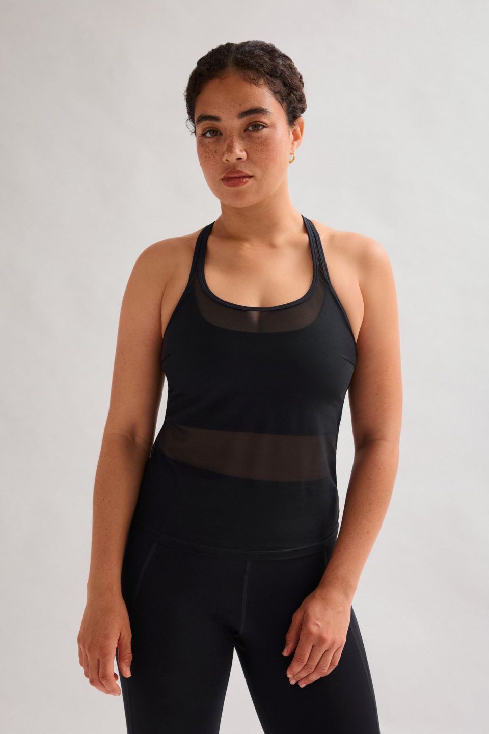 Black Imani Mesh Tank Bra