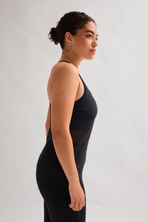 Black Imani Mesh Tank Bra