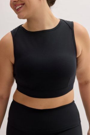 Black Teresa Boat Neck Bra