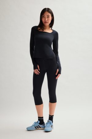 Black ReSet High-Low Long Sleeve Top