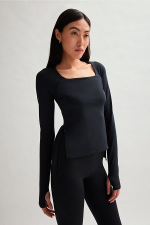 Black ReSet High-Low Long Sleeve Top