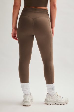 Café Compressive Drawstring Pocket Legging