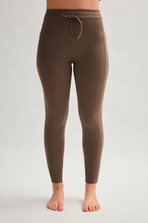 Café Compressive Drawstring Pocket Legging