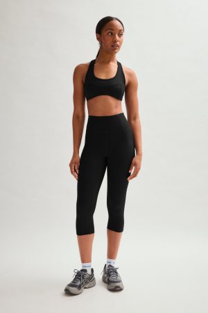 Black Compressive High-Rise Capri