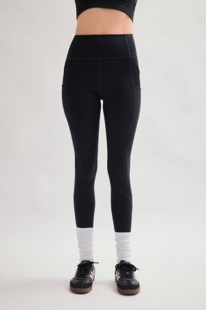 Black Compressive Moto Pocket Legging