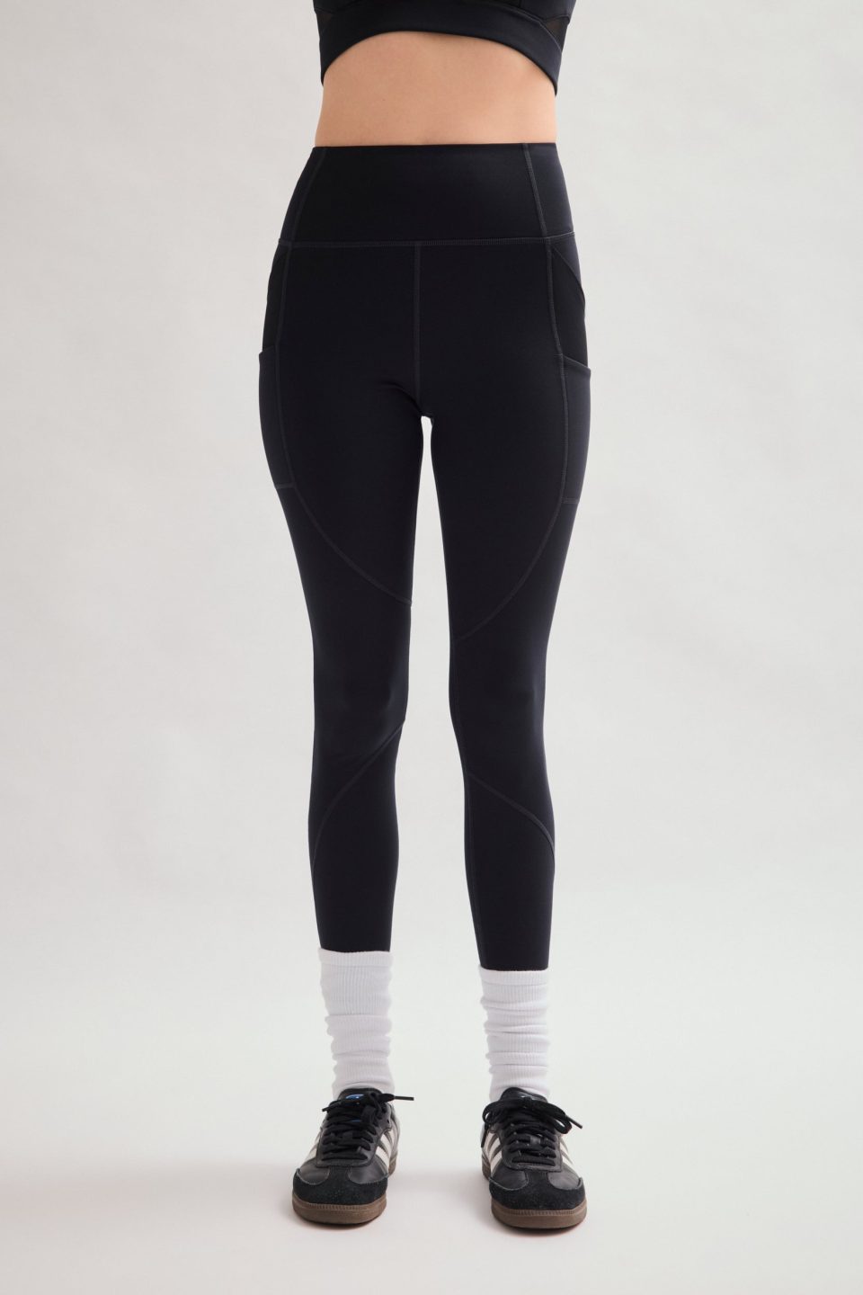 Black Compressive Moto Pocket Legging