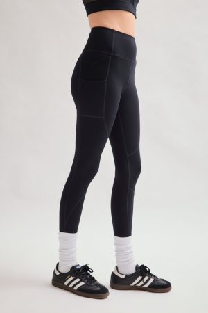 Black Compressive Moto Pocket Legging