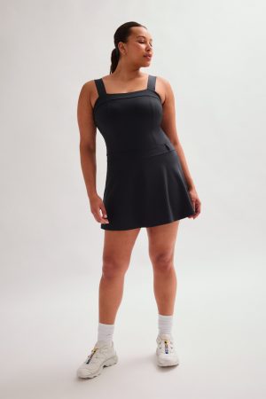 Black Aileen Paneled Dress