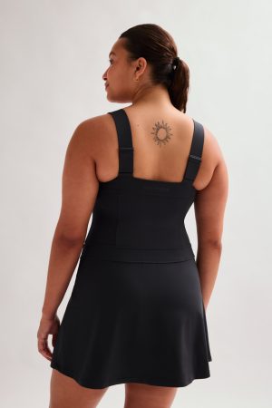 Black Aileen Paneled Dress