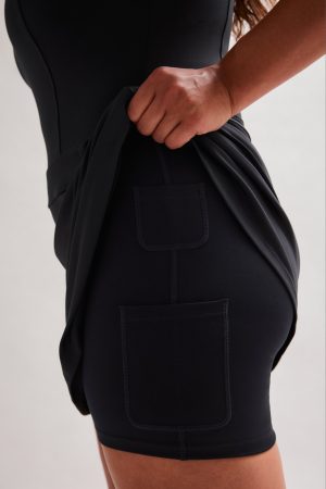 Black Aileen Paneled Dress