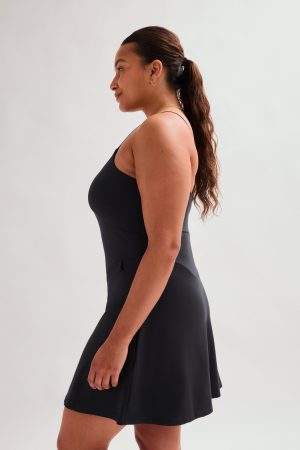 Black Emery Seamed Dress