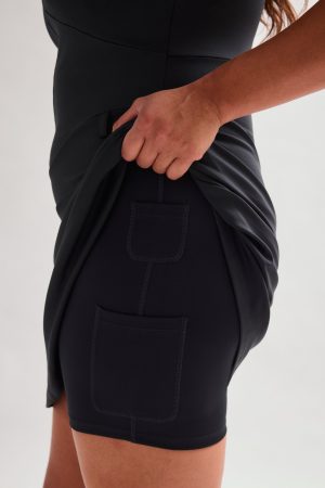 Black Emery Seamed Dress