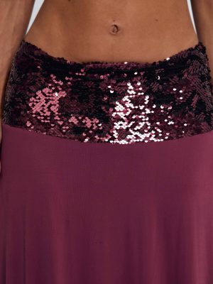 ALUNA MAXI SKIRT BURGUNDY