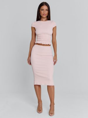 JUNIE MIDI SKIRT BABY PINK