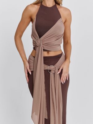 NERINA MAXI SKIRT CHOCOLATE