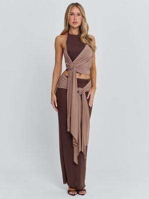 NERINA MAXI SKIRT CHOCOLATE