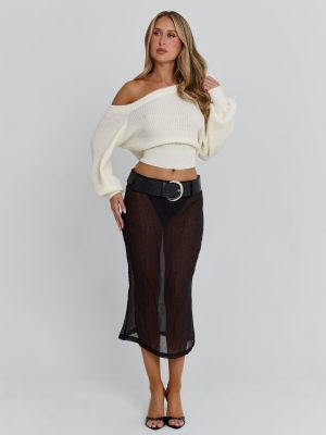 VELANA MIDI SKIRT BLACK