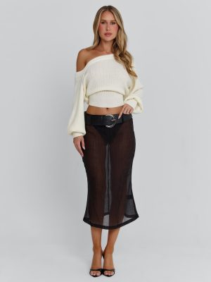 VELANA MIDI SKIRT BLACK